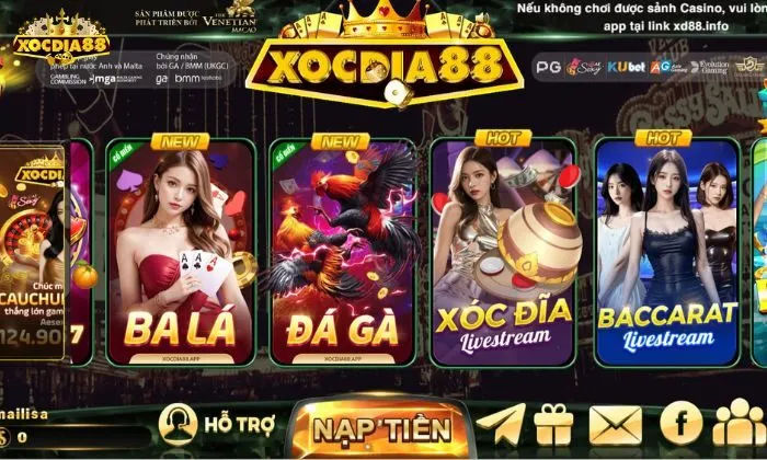 Game bài xocdia88 Điểm nổi bật của sân chơi game bài Xocdia88